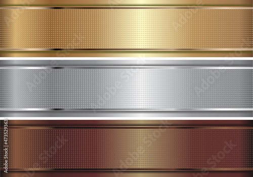 golden, silver and bronze banner