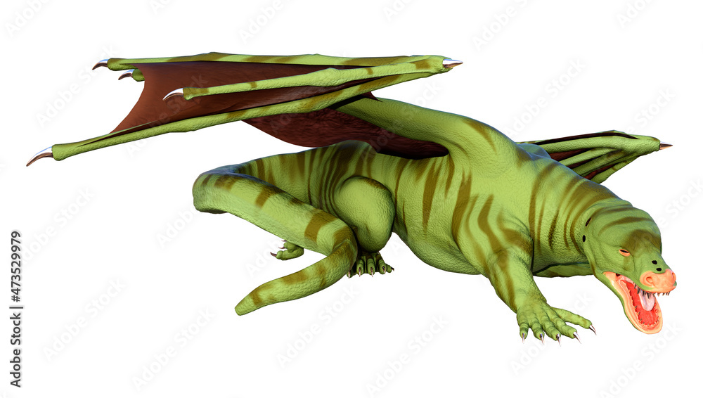 Obraz premium 3D Rendering Fairy Tale Dragon on White