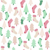 New Year Christmas background. Isolated, vector background.
For greeting cards, fabric, or wrapping paper. Vector illustration
