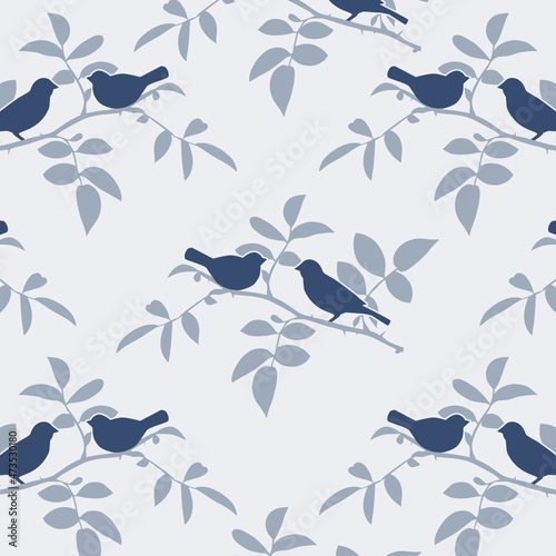 blue botanical pattern