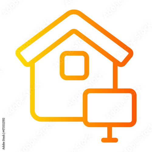 work from home gradient icon