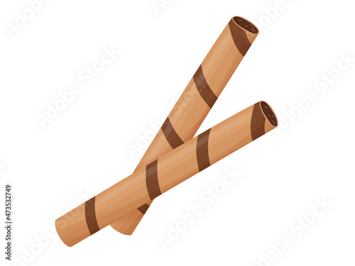 Wafer sticks. Chocolate cream filled wafer sticks or rolls. 