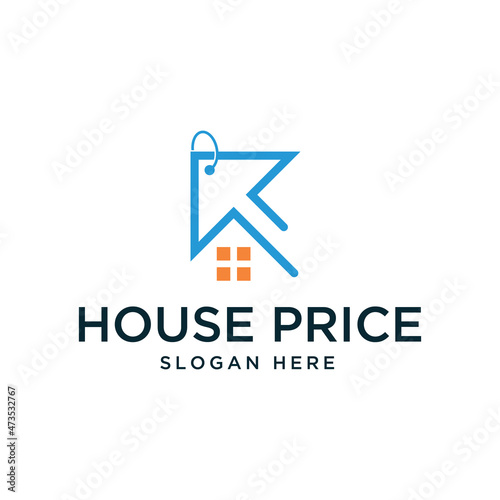 House price logo suitable for real estate, housing developer or home sales
