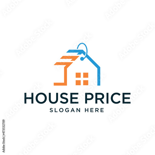 House price logo suitable for real estate, housing developer or home sales