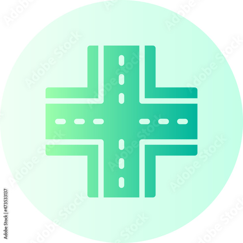 Crossroad gradient icon