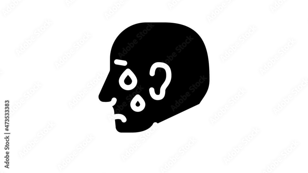 depression problem animated glyph icon depression problem sign. isolated on white background
