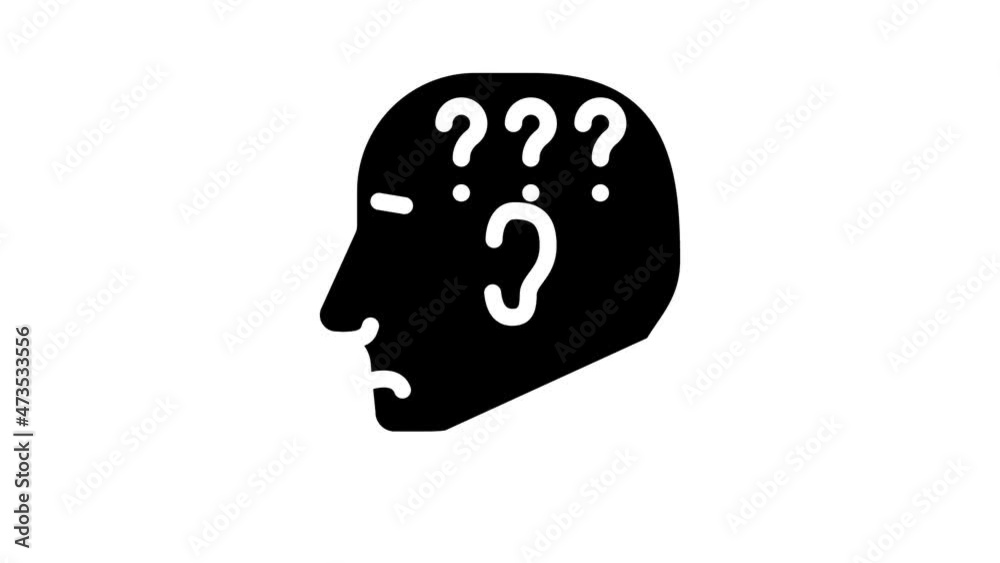 question neurosis animated glyph icon question neurosis sign. isolated on white background question neurosis animated glyph icon question neurosis sign. isolated on white background