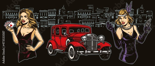 Mafia colorful vintage concept