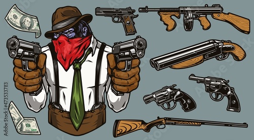 Mafia colorful vintage concept