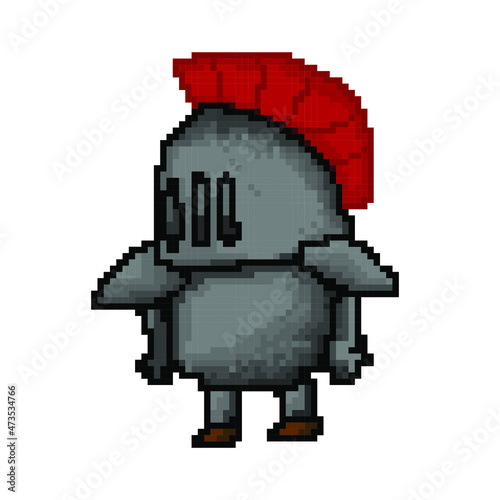 Knight icon. Pixel art knight or warrior character. Vector illustration. Game personnage isolated