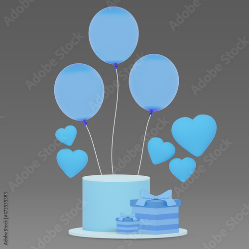podium father day concept 3d rendering illustration