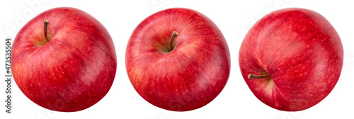 Red apple isolated. Apple on white background. Set of red apples. With clipping path. Full depth of field.