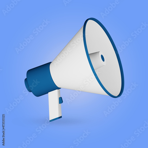 megaphone 3d rendering illustration
