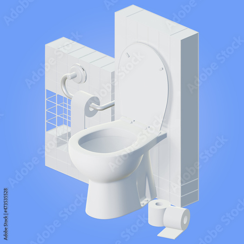 toilet pack 3d rendering illustration