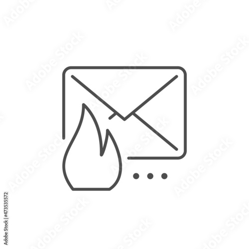 Urgent mail line outline icon