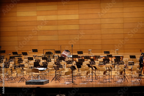seating for the symphony musicians before the show begins