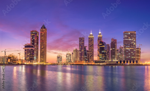Cityscape of Dubai and panoramic view of Business bay, UAE © boule1301