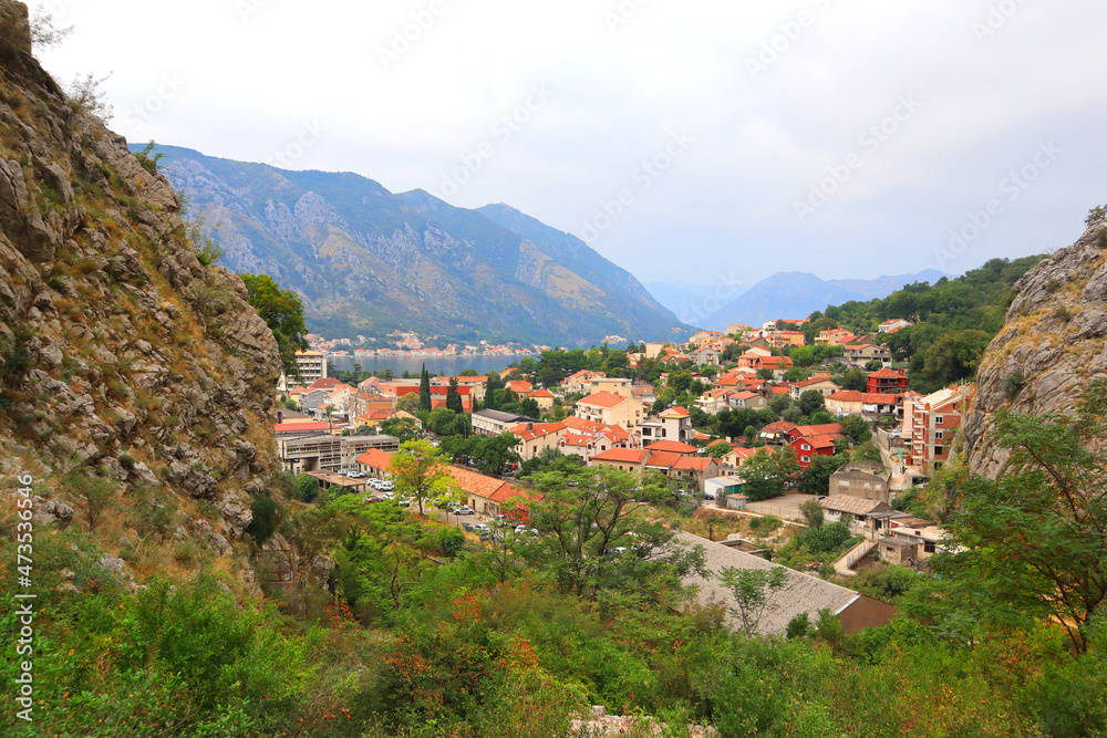 Panoramic view of the Bay of Kotor, Montenegro