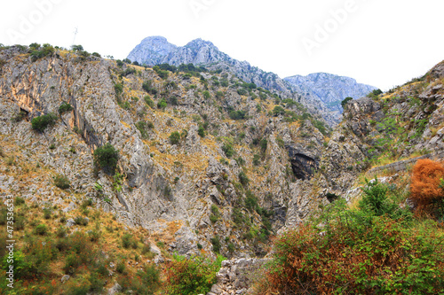 Scenic mountains in cloudy day in Montenegro