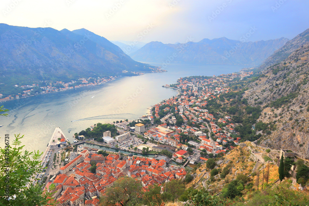 Panoramic view of the Bay of Kotor, Montenegro	
