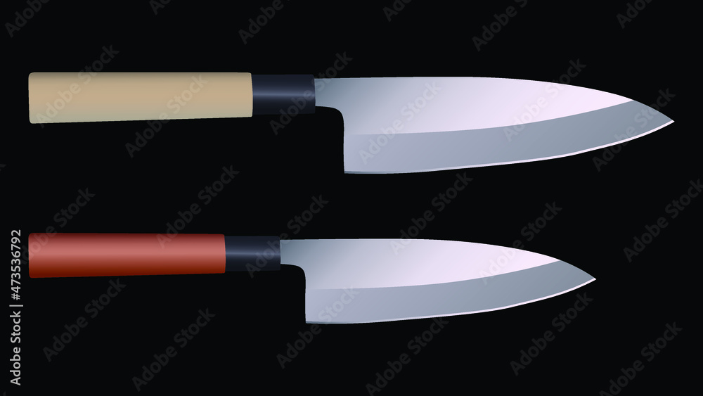 chef knives, butcher meat knives for butcher shop, Meat cutting knives, Cutlery icon set - vector realistic kitchen knives isolated, Vector illustration chef knives, butcher meat knives for butcher shop, Meat cutting knives, Cutlery icon set - vector realistic kitchen knives isolated, Vector illustration