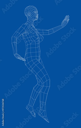 Wireframe ballerina in dance pose © cherezoff