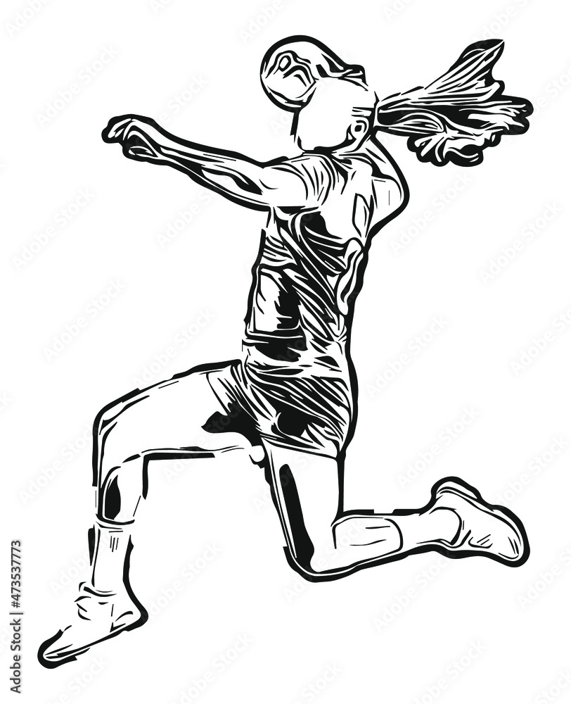 Fototapeta premium Joueuse de handball, féminin, shoot