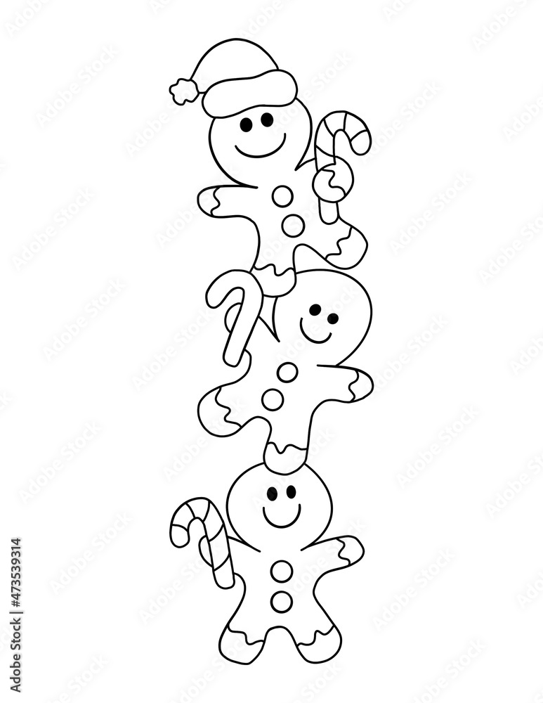 Fototapeta premium christmas decorations colouring page