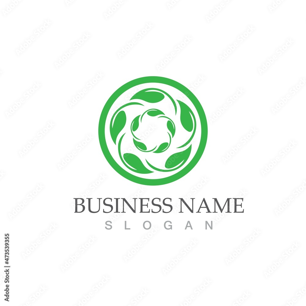 Logos of green Tree leaf ecology Logos of green Tree leaf ecology