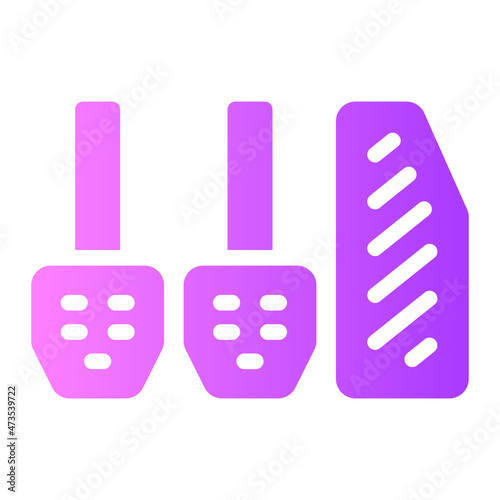 car pedals gradient icon