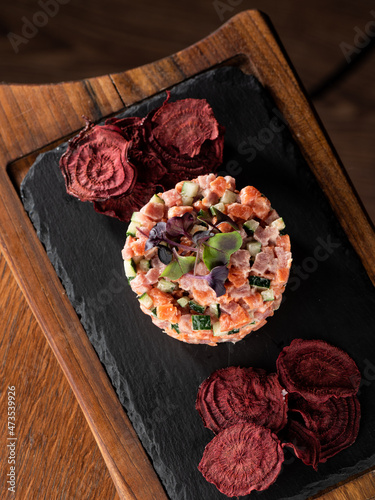 Salmon tartare with avocado