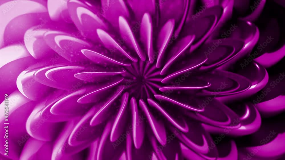 Surrealistic pink breathtaking opened flower bud creating an optical ...