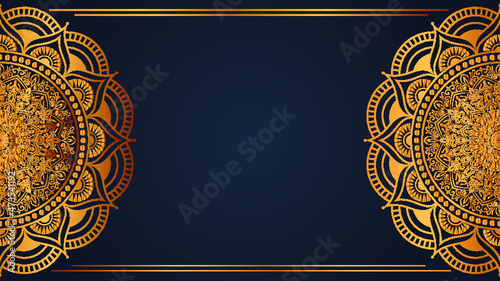  Luxury background with mandala and pattern gold for wedding invitation