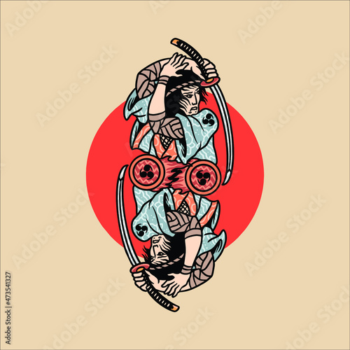 japanese style tattoo illustration vector design