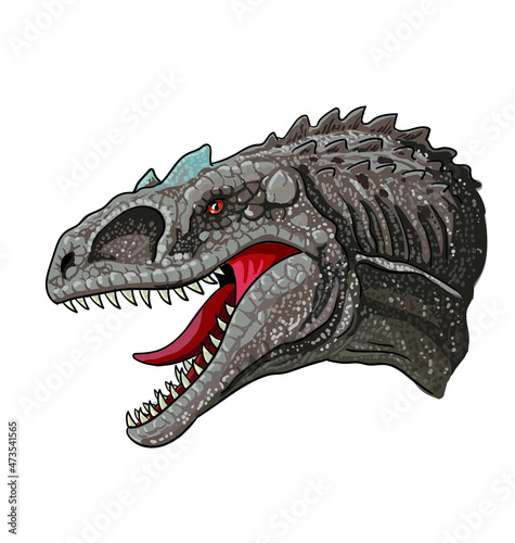 Drawing allosaurus head, art.illustration, vector © Uking