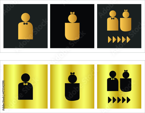 Wc icon. Toilet and restroom icon. Male, female symbol. Bathroom vector. Door and plate symbol. Linear style sign for mobile concept and web design. Wc symbol illustration. 