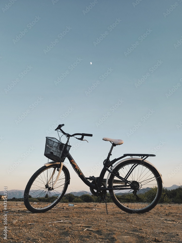 bike on the beach of Tetouan