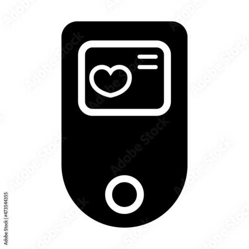 Pulse oximeter icon. measurement of pulse and oxygen in the blood. diagnosis of pneumonia. vector illustration isolated on white background