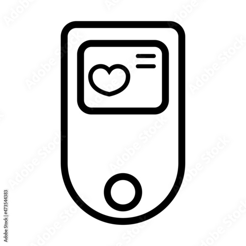 Pulse oximeter icon. measurement of pulse and oxygen in the blood. diagnosis of pneumonia. vector illustration isolated on white background photo