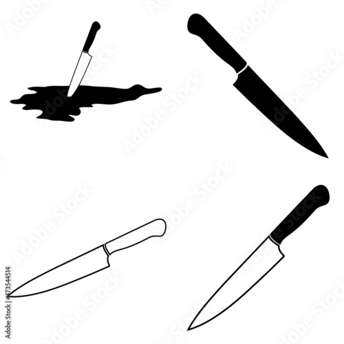 Knife set. vector illustration on white