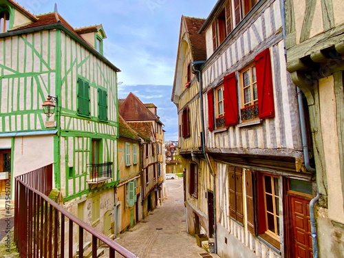 houses in the old town of Auxerre photo