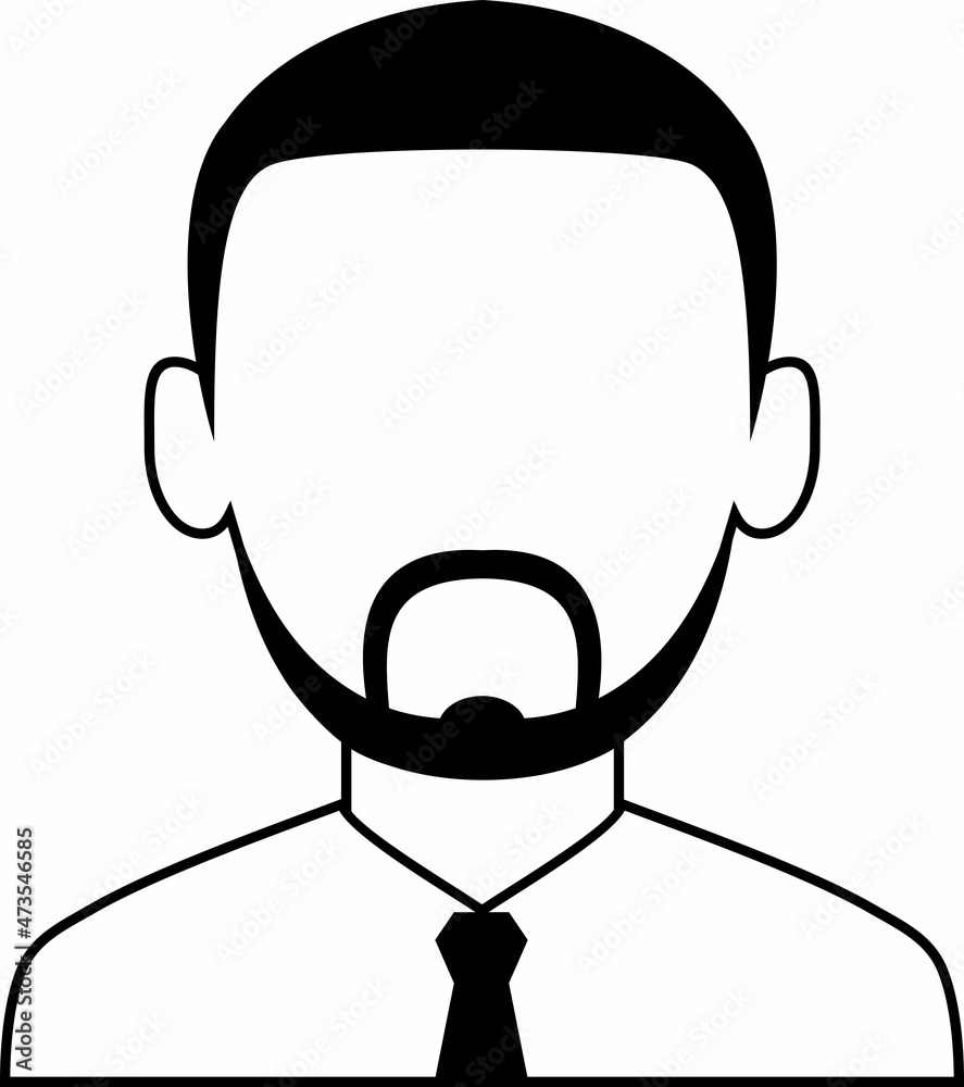 Avatar Manager Icon line Art outline Monochrome 
