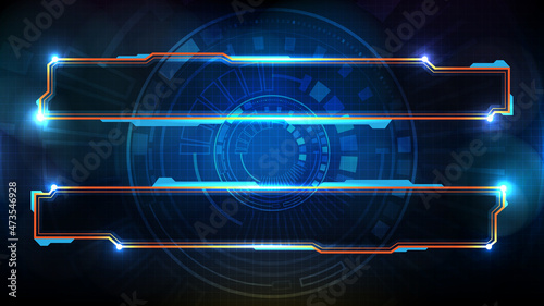 abstract futuristic background of blue glowing technology sci fi frame hud ui lower third