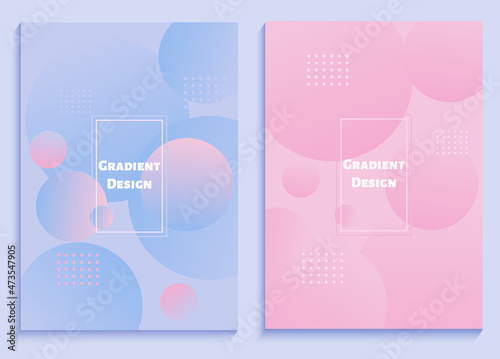 A set of creative backgrounds with a soft gradient. Abstract modern design with circles. Vector template in pastel colors for banners, posters, posters, flyers.