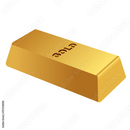 realictick vector gold bar in tte white background