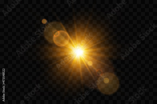 Vector transparent sunlight special lens flare light effect