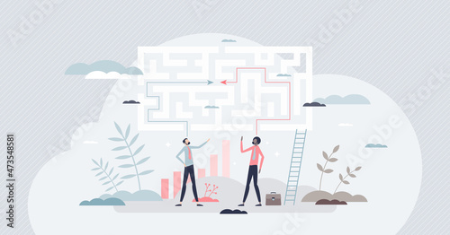 Building rapport or communication connection using dialog tiny person concept. Talking and speaking to make emotional bonding, trust and partnership vector illustration. People synergy development.