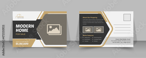 Real estate postcard design, Real estate postcard, flyer, poster, brochure and vector Real estate postcard layout template.