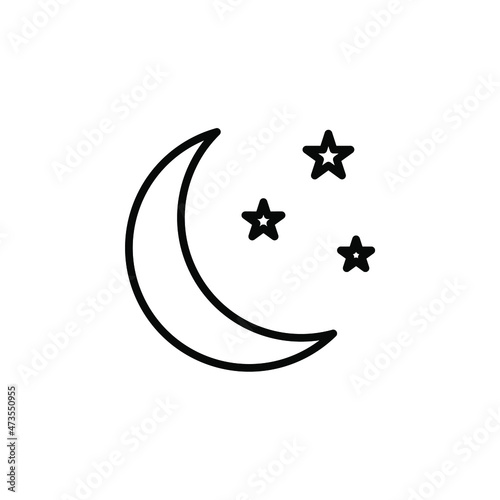moon Line Icon, Vector, Illustration, Logo Template. Suitable For Many Purposes.