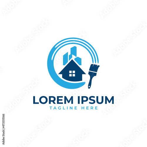 painting company logo design free vector template